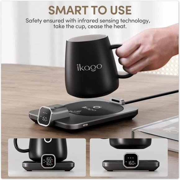 Smart Heated Coffee Mug Warmer & Mug Set - Heated Mug Warmer with Auto Shut Off - Picture 5 of 7
